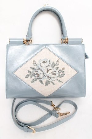 画像: an another angelus / ローズ刺繍トートバッグ F サックス Y-26-03-01-107-CA-BG-SZ-ZY