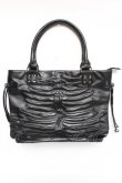 画像1: Banned Alternative / 肋骨ハンドバッグ  黒 Y-26-03-01-108-PU-BG-SZ-ZY (1)