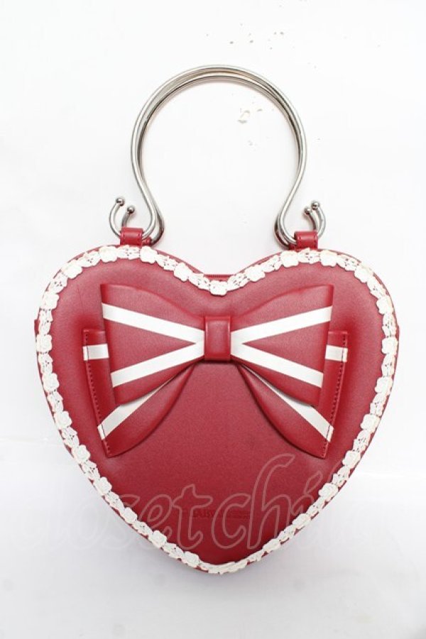 画像1: BABY, THE STARS SHINE BRIGHT / リボンハートバッグ  えんじ Y-26-03-01-114-BA-BG-IG-ZY (1)