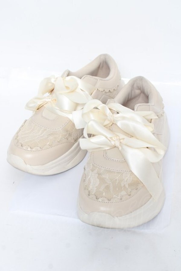 画像1: m petit by misako / レーススニーカー M 生成り Y-26-03-01-119-LO-SH-SZ-ZY (1)