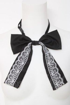 画像: LOLITA / レース付きリボンタイ  黒 Y-26-03-01-013-LO-ZA-SZ-ZY