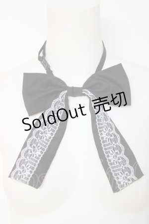 画像: LOLITA / レース付きリボンタイ  黒 Y-26-03-01-013-LO-ZA-SZ-ZT0308D