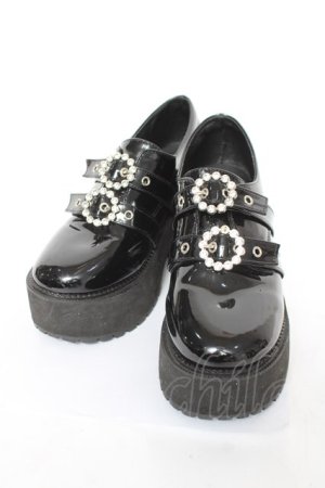 画像: Bubbles / ダブルバックル厚底シューズ 23.5~24 黒 Y-26-03-01-121-CA-SH-SZ-ZY