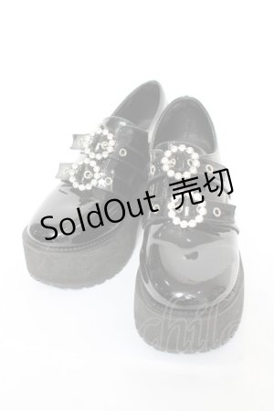 画像: Bubbles / ダブルバックル厚底シューズ 23.5~24 黒 Y-26-03-01-121-CA-SH-SZ-ZY