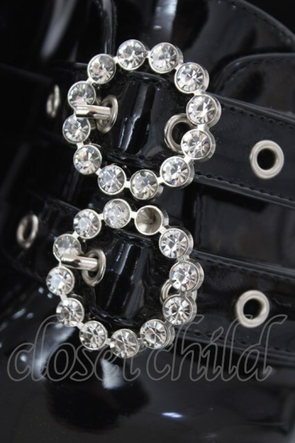 画像6: Bubbles / ダブルバックル厚底シューズ 23.5~24 黒 Y-26-03-01-121-CA-SH-SZ-ZY (6)