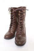 画像1: an another angelus / レトロヒールレースアップブーツ M ブラウン Y-26-03-01-123-CA-SH-SZ-ZY (1)