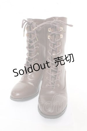 画像: an another angelus / レトロヒールレースアップブーツ M ブラウン Y-26-03-01-123-CA-SH-SZ-ZY