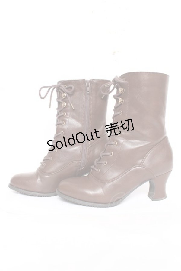 画像2: an another angelus / レトロヒールレースアップブーツ M ブラウン Y-26-03-01-123-CA-SH-SZ-ZY (2)