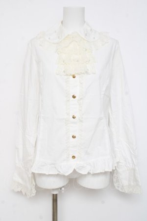 画像: Angelic Pretty / フロラインパールジャボブラウス L 白 Y-26-03-01-129-AP-BL-SZ-ZY