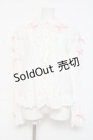 画像: Angelic Pretty / リリカルバニーレースはしごリボン付け袖ブラウス  白 Y-26-03-01-131-AP-BL-SZ-ZY
