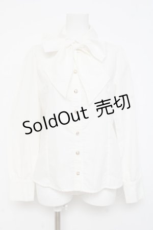 画像: Blue rouge / タイ付きブラウス  生成り Y-26-03-01-132-CA-BL-SZ-ZY