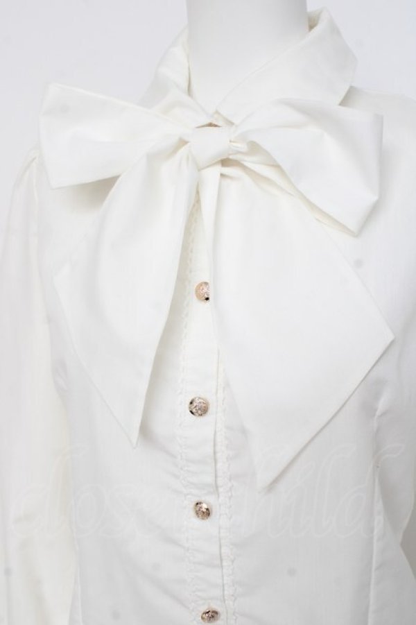 画像3: Blue rouge / タイ付きブラウス  生成り Y-26-03-01-132-CA-BL-SZ-ZY (3)