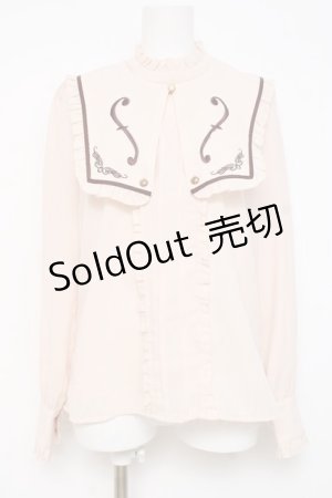 画像: Amavel / バイオリン付け衿ブラウス F ベージュ Y-26-03-01-133-CA-BL-SZ-ZY