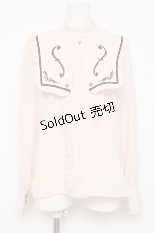 画像1: Amavel / バイオリン付け衿ブラウス F ベージュ Y-26-03-01-133-CA-BL-SZ-ZY (1)