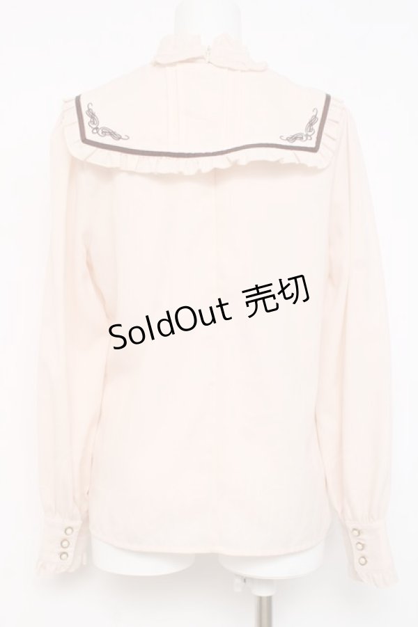 画像2: Amavel / バイオリン付け衿ブラウス F ベージュ Y-26-03-01-133-CA-BL-SZ-ZY (2)