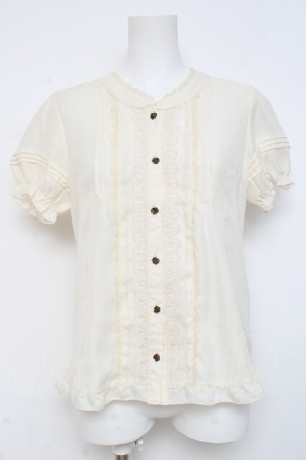 画像1: axes femme / スタンドカラードットブラウス  生成り Y-26-03-01-134-AX-BL-SZ-ZY (1)