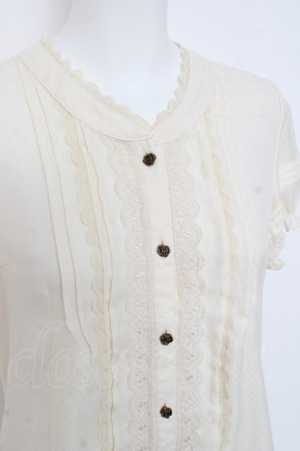 画像3: axes femme / スタンドカラードットブラウス  生成り Y-26-03-01-134-AX-BL-SZ-ZY (3)