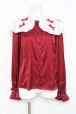 画像1: axes femme kawaii / プチリボン配色ブラウス M 赤 Y-26-03-01-135-AX-BL-SZ-ZY (1)