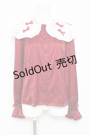 画像: axes femme kawaii / プチリボン配色ブラウス M 赤 Y-26-03-01-135-AX-BL-SZ-ZS