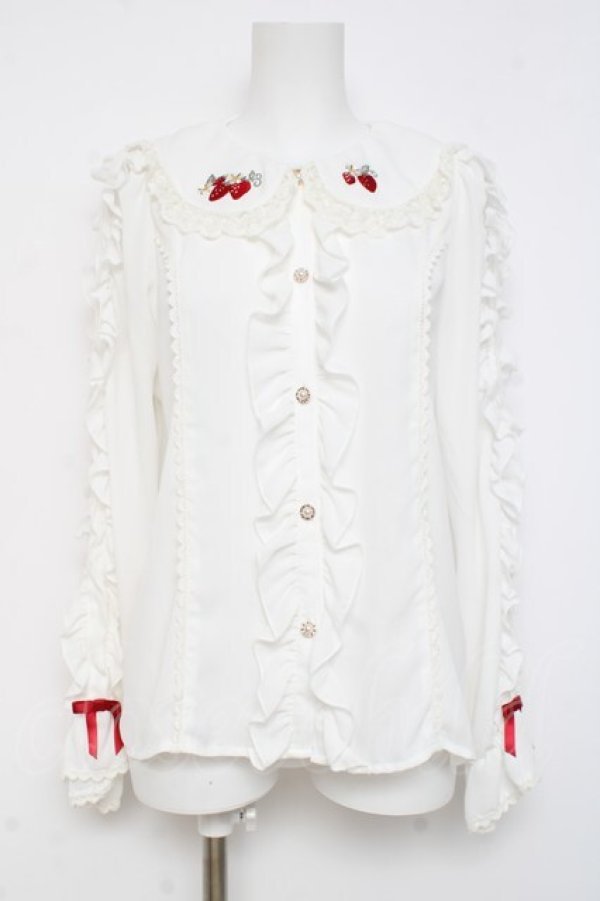 画像1: axes femme kawaii / ベリーフィールズブラウス M 白 Y-26-03-01-136-AX-BL-SZ-ZY (1)