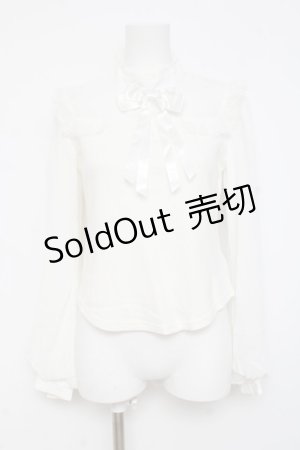 画像: Angelic Pretty / 長袖メアリーリボンカットソー  白 Y-26-03-01-137-AP-TO-SZ-ZY