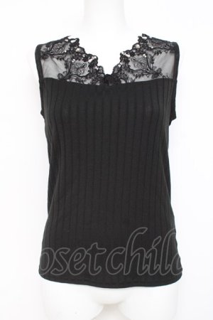画像: axes femme / 繊細レースタンク  黒 Y-26-03-01-140-AX-TO-SZ-ZY