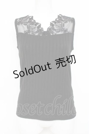 画像: axes femme / 繊細レースタンク  黒 Y-26-03-01-140-AX-TO-SZ-ZY