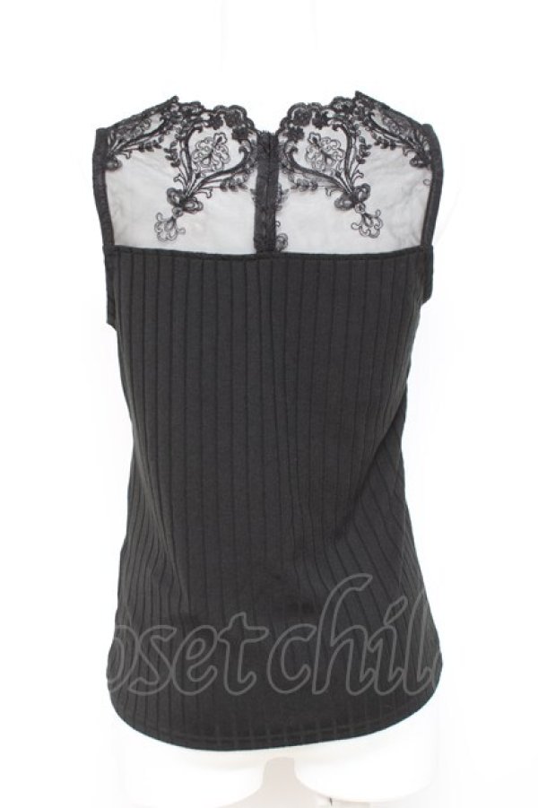 画像2: axes femme / 繊細レースタンク  黒 Y-26-03-01-140-AX-TO-SZ-ZY (2)