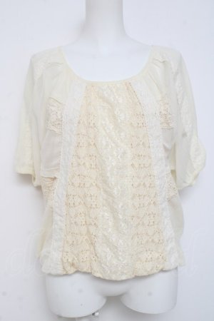 画像: axes femme / フロントレーストップス  生成り Y-26-03-01-143-AX-TO-SZ-ZY