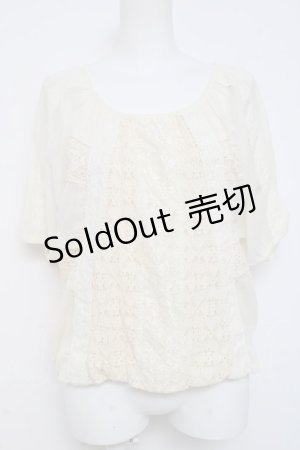 画像: axes femme / フロントレーストップス  生成り Y-26-03-01-143-AX-TO-SZ-ZY