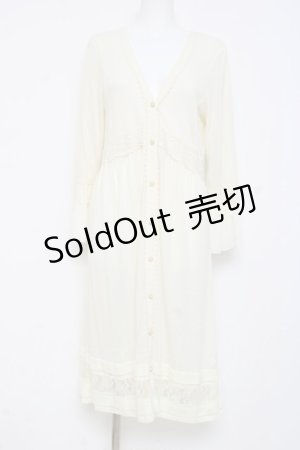 画像: axes femme / 裾レース透かしデザインカーデ  生成り Y-26-03-01-145-AX-TO-SZ-ZY