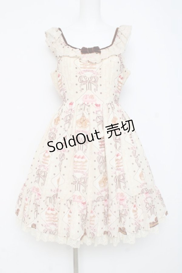 画像1: Angelic Pretty / Petit Patisserieティアードジャンパースカート  アイボリー Y-26-03-01-153-AP-OP-SZ-ZY (1)
