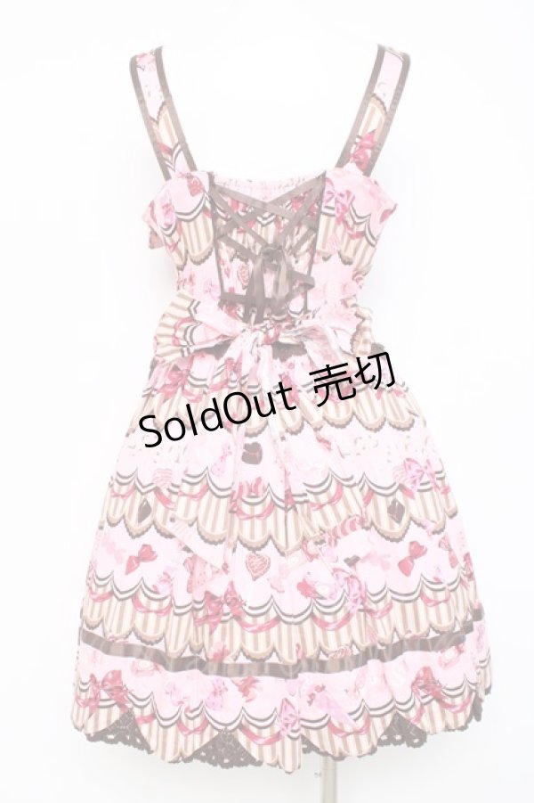 画像3: BABY, THE STARS SHINE BRIGHT / Bon-Bon Chocolat Dance Dance Dance柄カフェミルクジャンパースカート  ピンク Y-26-03-01-155-BA-OP-SZ-ZY (3)