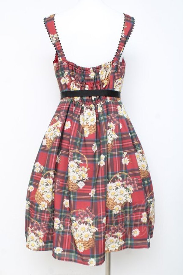 画像3: Emily Temple cute / マーガレットタータンノースリーブワンピース  赤 Y-26-03-01-158-ET-OP-SZ-ZY (3)