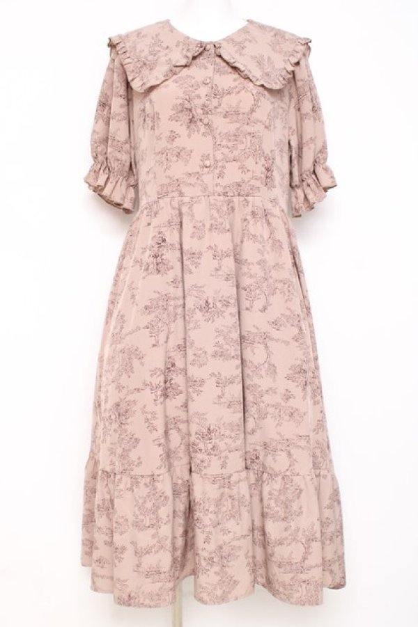 画像1: m petit by misako / トワルドジュイセーラーワンピース  ピンク Y-26-03-01-159-LO-OP-SZ-ZY (1)