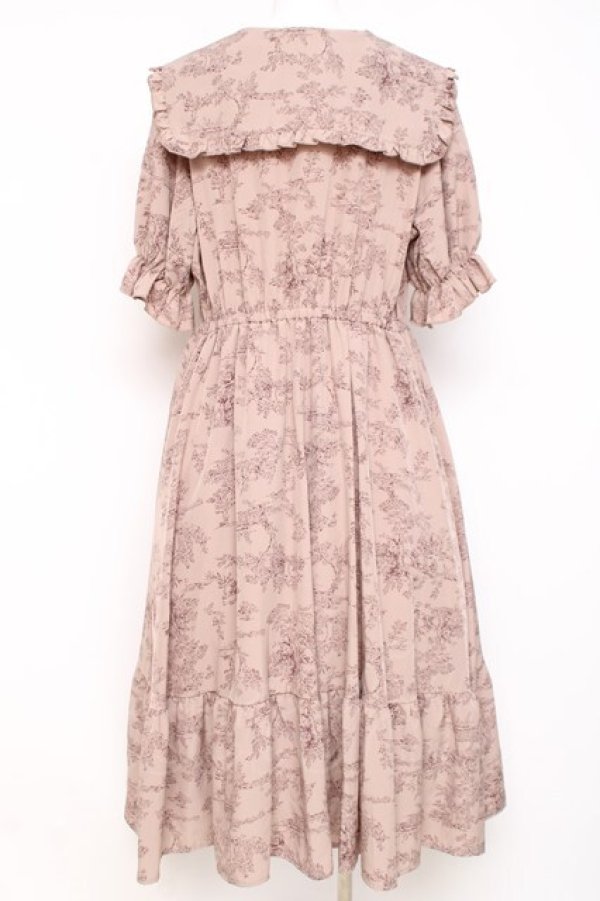 画像2: m petit by misako / トワルドジュイセーラーワンピース  ピンク Y-26-03-01-159-LO-OP-SZ-ZY (2)