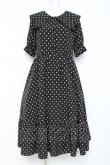 画像1: m petit by misako / 梨地水玉半袖ワンピース  黒 Y-26-03-01-160-LO-OP-SZ-ZY (1)