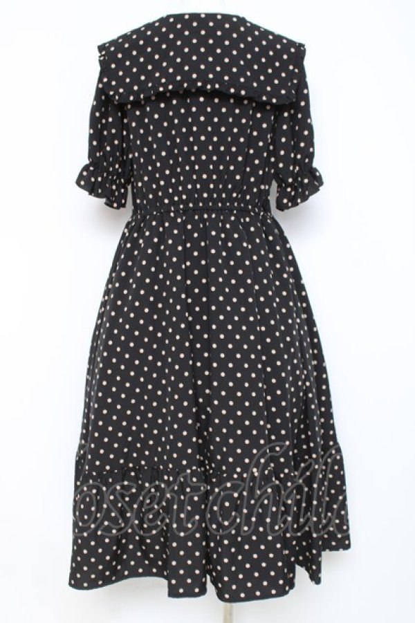 画像2: m petit by misako / 梨地水玉半袖ワンピース  黒 Y-26-03-01-160-LO-OP-SZ-ZY (2)