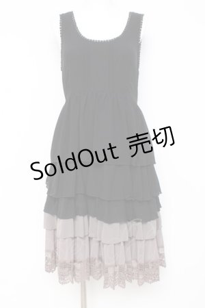 画像: axes femme / グラデーションティアードワンピ  黒 Y-26-03-01-162-AX-OP-SZ-ZY