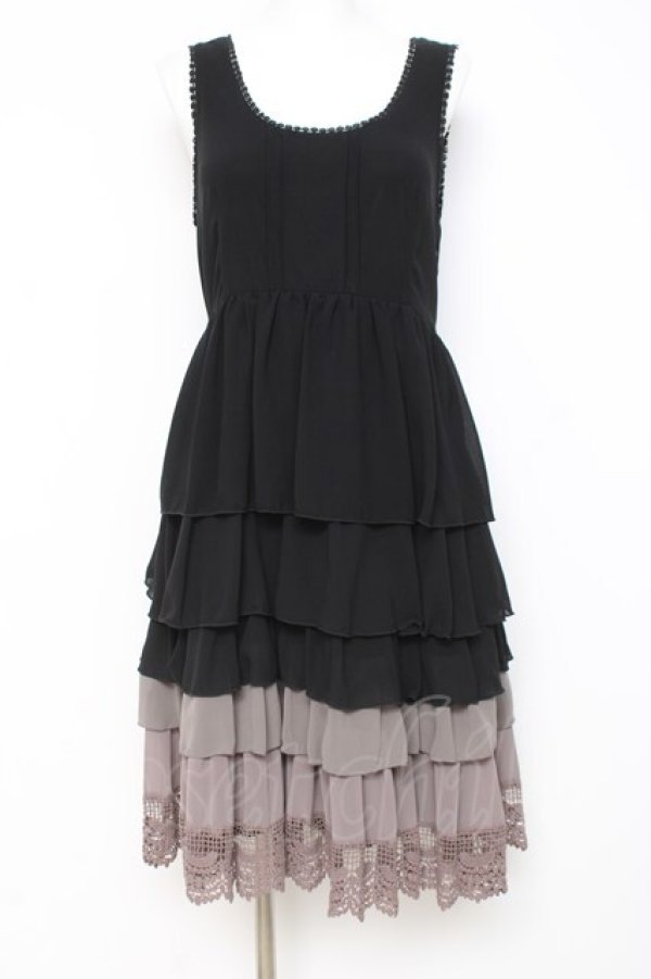 画像1: axes femme / グラデーションティアードワンピ  黒 Y-26-03-01-162-AX-OP-SZ-ZY (1)