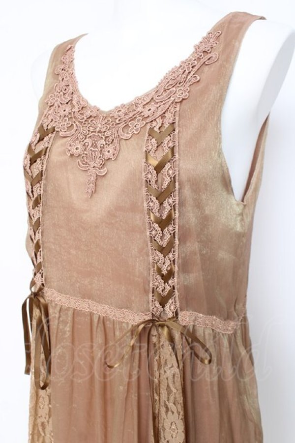 画像3: axes femme / 編み上げシフォンチュニ  ベージュ Y-26-03-01-164-AX-OP-SZ-ZY (3)