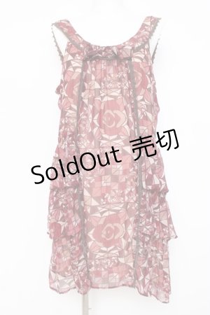 画像: axes femme / ステンドグラス柄ワンピース  赤 Y-26-03-01-165-AX-OP-SZ-ZY