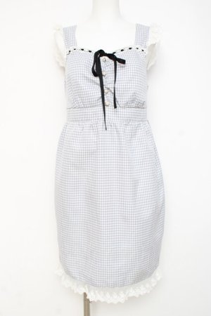 画像: axes femme kawaii / チェック柄タイトジャンパースカート M ラベンダー Y-26-03-01-166-AX-BL-SZ-ZY