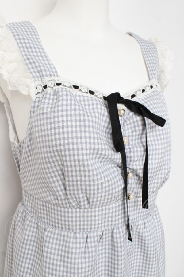 画像3: axes femme kawaii / チェック柄タイトジャンパースカート M ラベンダー Y-26-03-01-166-AX-BL-SZ-ZY (3)