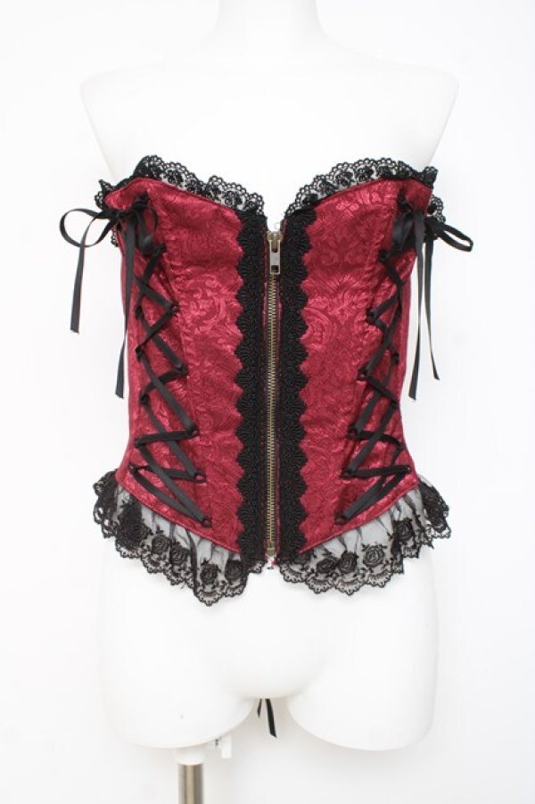 画像1: ATELIER PIERROT / Lace Up Long Corset  ワイン Y-26-03-01-167-EL-TO-SZ-ZY (1)