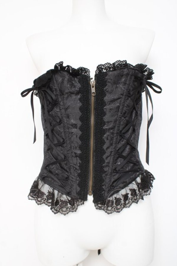 画像1: ATELIER PIERROT / Lace Up Long Corset  黒 Y-26-03-01-168-EL-TO-SZ-ZY (1)