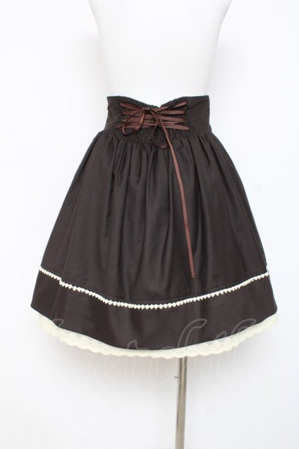 画像2: Blue rouge / コルセット風スカート  茶 Y-26-03-01-171-CA-SK-SZ-ZY (2)