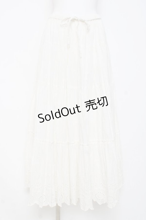 画像1: axes femme / インド綿テイアードスカート  生成り Y-26-03-01-174-AX-SK-SZ-ZY (1)