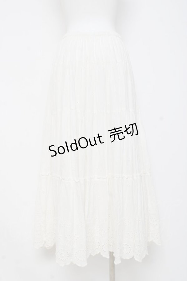 画像2: axes femme / インド綿テイアードスカート  生成り Y-26-03-01-174-AX-SK-SZ-ZY (2)