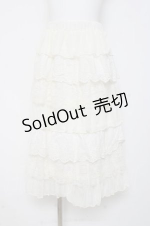画像: axes femme / レースフリルスカート  生成り Y-26-03-01-176-AX-SK-SZ-ZY
